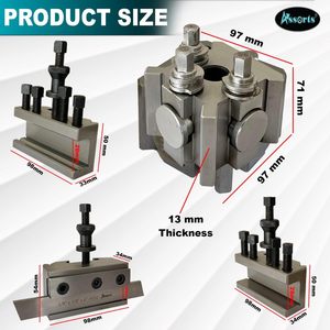 Ensemble de porte-outils à changement rapide T-2 S2 pour machines-outils, 2 porte-outils standard, 1 porte-outils à étrier en V, 1/8\" X 7/8\" ASIN B0FNMQ35RX - Product Image 6