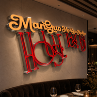 Lettres en relief 3D personnalisées avec éclairage frontal LED, rouge or, IP65, étanches, logo lumineux pour devanture de magasin, restaurant, bar, entreprises