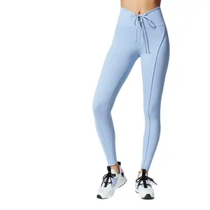 En çok satan şık ve seksi tayt İpli yoga egzersiz activewear ayak bileği lenrth tozluk kadınlar için