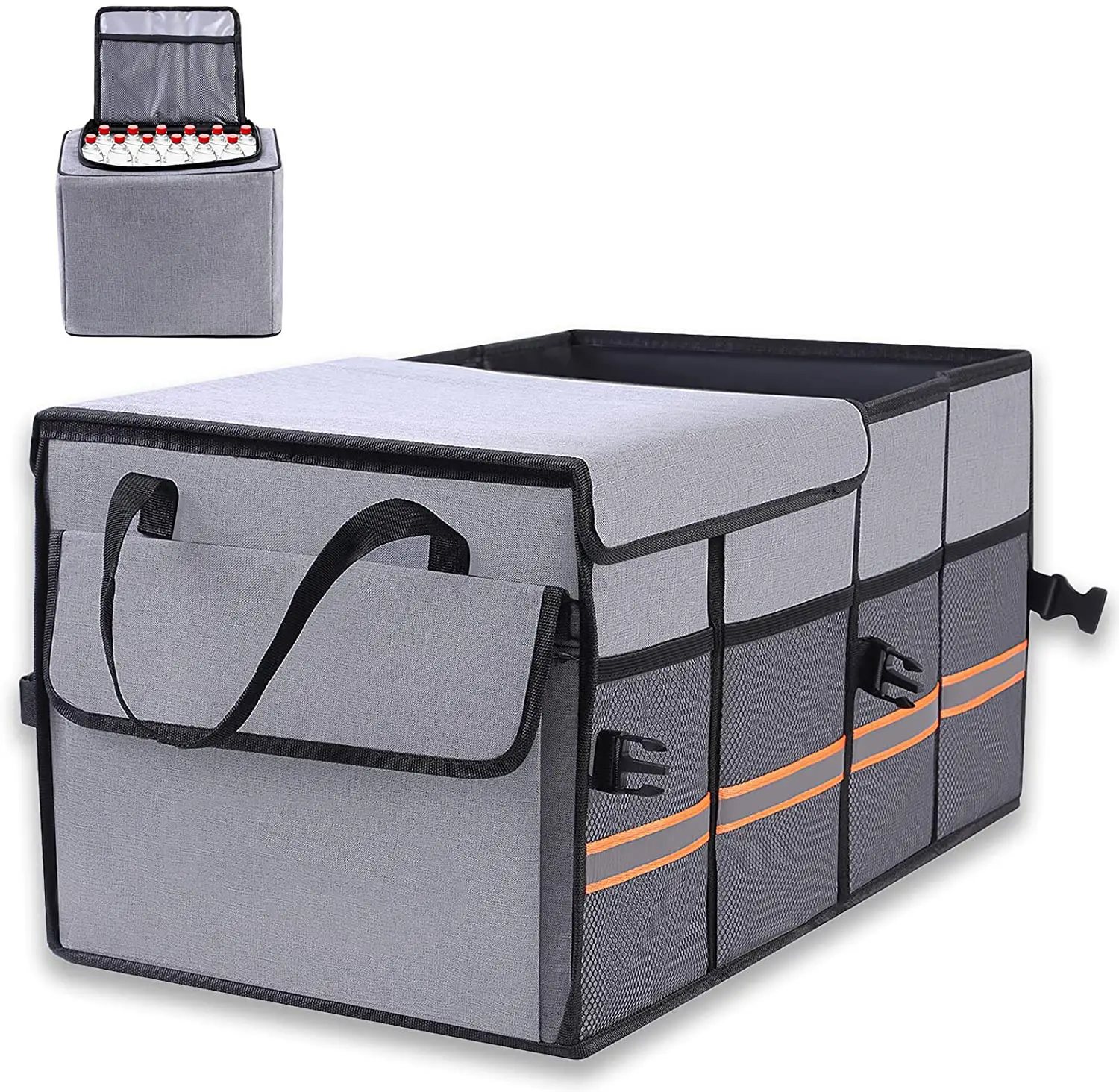 Hành lý tổ chức và lưu trữ với độc lập Leak-proof Cooler Bag Car Organizer với 3-Ngăn phụ kiện cho xe SUV