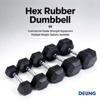Haltères hexagonaux en caoutchouc 50 lb (paire) – Haltères fixes robustes pour la musculation