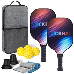 Juego de palas de pickleball con pelotas, bolsa de malla, mango antideslizante, equipo deportivo para exteriores, 12 piezas, marca Pickbat - Product Image 5