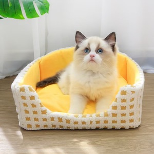 New Winter Large Eyed Checkerboard Sponge Pet <b>Nest</b> Keeping Warm Pet Supplies for Dogs and Cats - Product Image 2