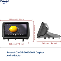 Autoradio Renault Clio 3ème génération 2005-2014 avec Carplay Android Auto sans fil 4G+64G GPS intégré Écran partagé et stéréo DSP