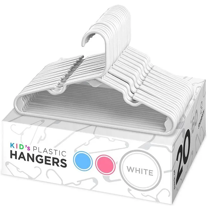 Groothandel Premium 20 Pack Wit Antislip Kids Plastic Kleerhangers Kleurrijke Aanpasbare Nieuwe Materialen Lage Prijs Hangers