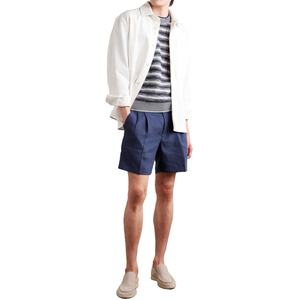 Shorts Bermuda en Lin Léger Plissé Coupe Droite pour Homme – Décontracté et Uni pour l'Été - Product Image 1