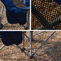 Chaise de camping pliante Chongfu pour extérieur, avec porte-gobelet, en fer robuste et tissu Oxford, design moderne, légère, pour pique-nique et toutes occasions