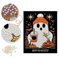 Vente directe usine Shopify Décoration murale pour la maison et les fêtes d'Halloween Cadeaux Artisanat Jouet fantôme Kit de peinture perlée DIY