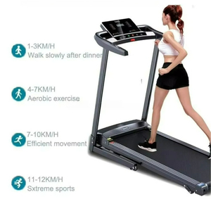 心拍数モニターとLCDディスプレイを備えた折りたたみ式家庭用電動トレッドミル、ポータブルフィットネス機器 - Product Image 4