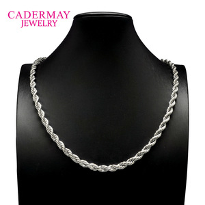 Cadermay Jewelry Silver Twisted <b>Rope</b> <b>Chain</b> Necklace 3mm 4mm 5mm 12mm Multi Layer Fashion <b>Chain</b> For Men Women - Product Image 3