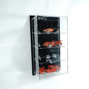 China Wholesale Wall Mounted Crystal Clear Acrylic Lucite Plastic 1:64 Diecast Car <b>Model</b> Display Case - Product Image 1