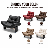 Canapé simple en cuir véritable fait main, style italien moderne minimaliste, fauteuil de designer haut de gamme pour salon, extérieur et salle à manger