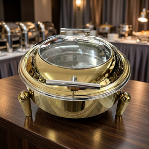 Services de vaisselle de luxe en acier inoxydable pour réchauds de buffet, idéaux pour mariages et maintien au chaud des aliments DCD-002 - Product Image 3