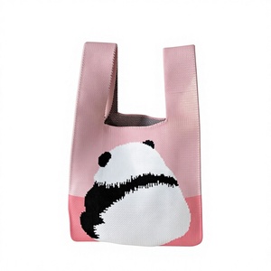 Sac fourre-tout en polyester à motif floral mignon « Histoire <span class=keywords><strong>de</strong></span> <span class=keywords><strong>printemps</strong></span> », sac tricoté carré ouvert <span class=keywords><strong>de</strong></span> style coréen, grande capacité pour femme - Product Image 1