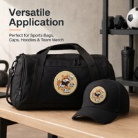 Écussons tissés personnalisés pour clubs de football, motifs renard de dessin animé, badges thermocollants pour maillots de football, casquettes et sacs