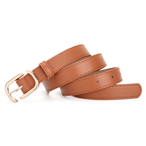 Ceinture pour femme Tiyo en cuir PU avec boucle ardillon en alliage, largeur 2,8 cm, couleur café, pour usage décontracté, collection Printemps 2025, origine Yiwu - Product Image 1
