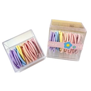 Attaches pour cheveux de bébé colorées, haute élasticité, couleurs bonbon, pour filles, usage quotidien, design géométrique, origine Yiwu - Product Image 5