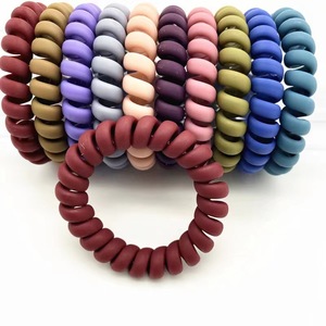 Élastiques à <span class=keywords><strong>cheveux</strong></span> en <span class=keywords><strong>spirale</strong></span> personnalisés, taille moyenne, pour <span class=keywords><strong>cheveux</strong></span> épais, multicolores, sans plis, en plastique type cordon téléphonique (couleur mate) - Product Image 2