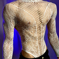 Lingerie sexy pour homme Halloween, tenue en résille, lingerie coquette et amusante, vêtement une pièce, style abstinence