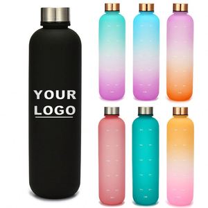 Custom <b>Large</b> Capacity BPA-free Plastic Water Bottle With Logo Factory Wholesale Time Scale Fitness Cycling Water <b>Cup</b> - Product Image 1