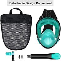 Masque de plongée intégral en silicone de qualité alimentaire avec système Dry Top, support de caméra détachable intégré, équipement de plongée panoramique pour la natation