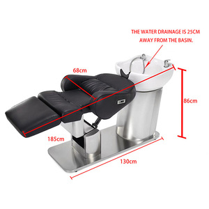 Sillón Eléctrico de Lavado de Cabello XFMC de Fábrica, Moderno y Cómodo, de Cuero PU, Equipo de Salón, Cama de Masaje para Headspa con Lavabo - Product Image 2
