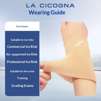 LA CICOGNA Protège-poignets et chevilles unisexe pour enfants, pour patinage artistique et à roulettes, en Polyester/Rayonne, épaissi, haute élasticité, léger