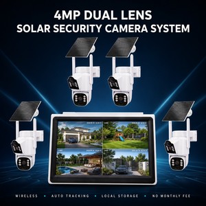 Nouveau kit de caméras de sécurité domestique sans fil à énergie solaire PTZ <span class=keywords><strong>WiFi</strong></span> avec <span class=keywords><strong>NVR</strong></span> LCD 10,1'' 8 canaux et capteur CMOS 4MP à faible consommation - Product Image 1