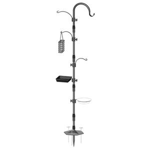 Mangeoire à oiseaux en métal TJ-017, 1,9 m, à poser au sol, pour extérieur, avec crochets de suspension, design durable - Product Image 3