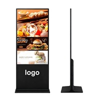 Écran tactile LCD 55/65 pouces pour affichage publicitaire intérieur, avec CMS intégré, USB, écran partagé, kiosque sur pied pour signalétique de centre commercial