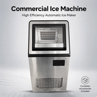 Machine à glaçons en acier inoxydable pour eau du robinet 110V 220V 5kg 24h, efficace pour usage commercial, machine à glaçons en tube, gris et blanc, Youai