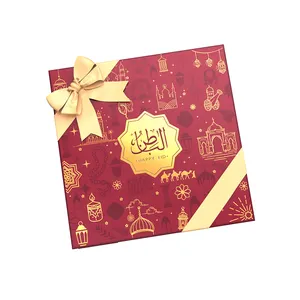 Nişan çikolata Bar kırmızı kutu karton ambalaj kağıt hediye kutusu için Eid