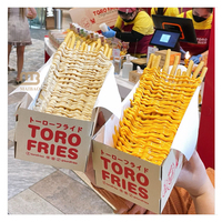 Longue boîte d'emballage à emporter en papier kraft jetable pour frites Vente en gros Plateau en carton imprimé personnalisé Boîte alimentaire pour frites