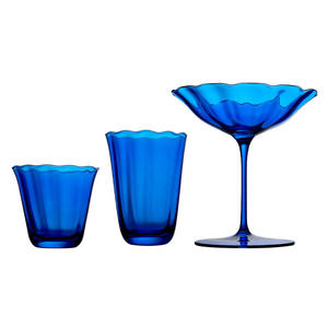 Verres à vin vintage bleus de haute qualité, ensemble de verres en cristal faits à la main, design moderne et simple, verrerie de luxe pour la décoration de fête - Product Image 2