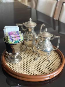 Handmade <b>Large</b> Round Rattan Serving Trays Best Seller Tableware Decoration Wickler Storage Trays From Vietnam Made Bamboo Wood - Product Image 2