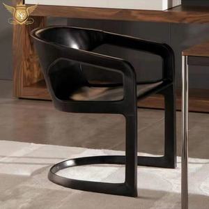 <span class=keywords><strong>Chaise</strong></span> de salle à manger en cuir au design italien moderne, mobilier d'hôtel, fauteuil à structure métallique <span class=keywords><strong>noir</strong></span>, <span class=keywords><strong>chaise</strong></span> de restaurant en forme de S - Product Image 1