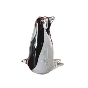 Kerajinan Tangan kaca Penguin burung dalam kristal lemari anggur belajar hewan dekorasi dapur dikirim sebagai hadiah teman