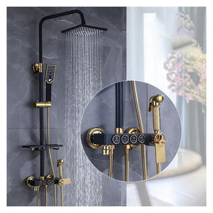 Set Pancuran mewah baja tahan karat dipoles, dengan keran termostatik, nosel penguat lembut & pemanas air Yuba untuk kamar mandi rumah - Product Image 4