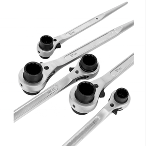 Llave de Trinquete de Grado Industrial con Acabado Níquel Perlado, Llave de Doble Extremo, Llave de Doble Uso de Liberación Rápida - Product Image 3