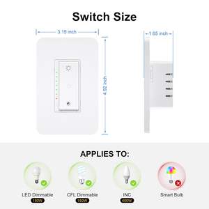 热卖WiFi版本1/2/3组15A 100-250V 3路美国CE ETL WiFi调光开关WiFi智能可调光灯开关 - Product Image 4