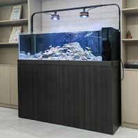 Aquarium ultra-blanc à fond en verre avec filtre, style industriel intelligent, pour paysages naturels, avec débordement latéral, pour salon et usage domestique