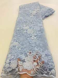 نمط جديد لؤلؤ الأزهار صافي الأرجواني الزيتون الأخضر الأزرق الوردي الزفاف مطرز مطرز بالخرز النسيج الدانتيل - Product Image 2