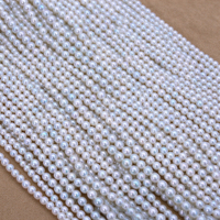 Vente en gros de colliers de perles d'eau douce naturelles rondes, blanches, de qualité AAAA, de 40 cm, 6-7 mm, pour la fabrication de bijoux, colliers et bracelets DIY