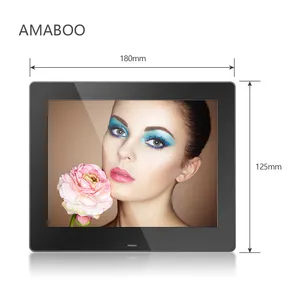 Amaboo moldura de vídeo hd 1080p, novo design de 8 polegadas preto sexta-feira wi-fi foto