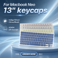 Nouvelles touches de clavier A3404 de haute qualité pour Macbook Neo 13 pouces, disposition US/UK, Indigo, Argent, Orange Citrus, Rose