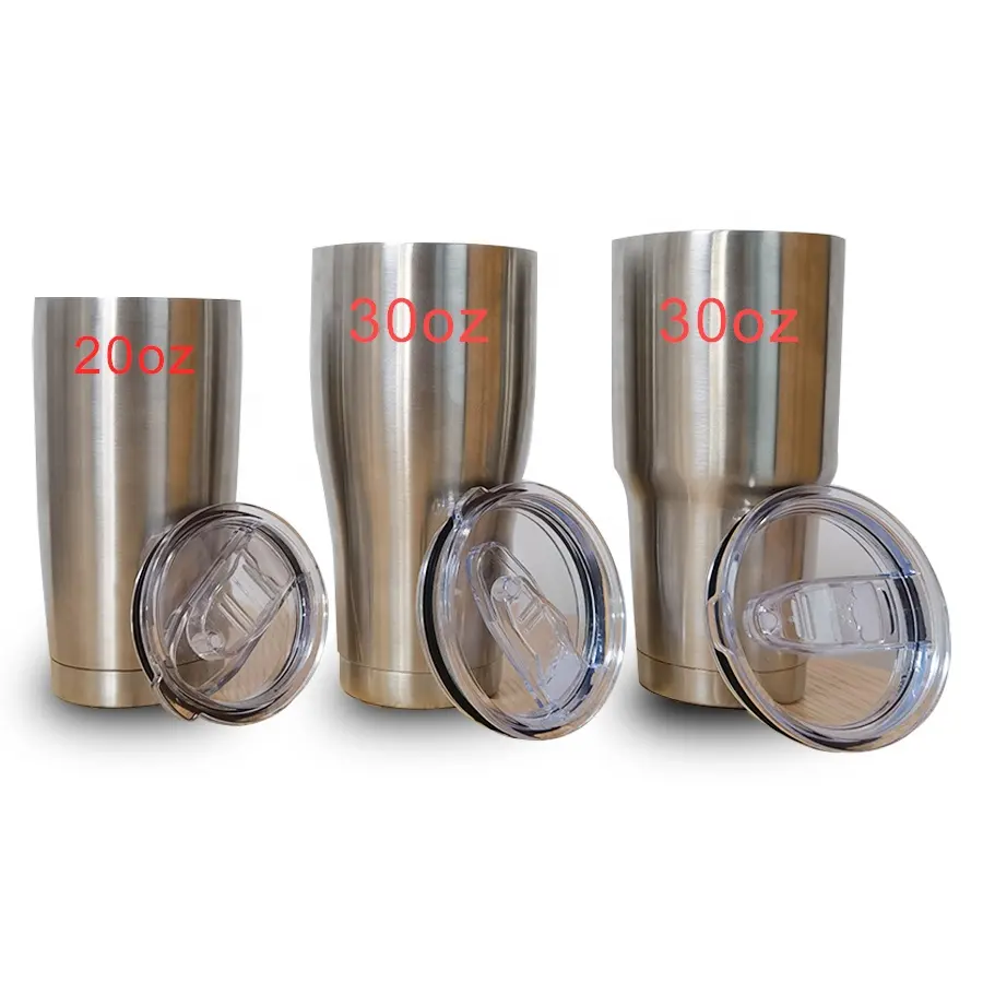 USA Warehouse Stocked Drinking Cooler car coffee mug 20oz 30oz 304 Curve sublimation stainless steel travel mug with lid