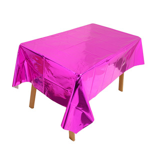 Nappe de Table jetable en plastique, 54x108 pouces, <span class=keywords><strong>rose</strong></span> vif, imperméable, pour Banquet - Product Image 3