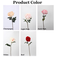 Bunga Peony PU Batang Tunggal Kualitas Tinggi Ukuran Besar, Sentuhan Asli Warna Putih Pink untuk Dekorasi Pernikahan, Rumah, dan Meja, Grosir