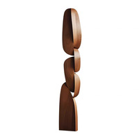 Sculpture Moderne en Bois Sculpté Empilé, Art Décoratif Abstrait pour Hall d'Hôtel, Restaurant, Centre de Ventes