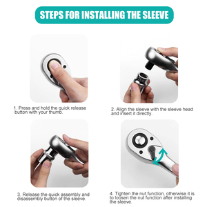 72-Tooth Quick-Release Automotive Ratchet <strong>Wrench</strong> <strong>Set</strong> OEM - Product Image 5